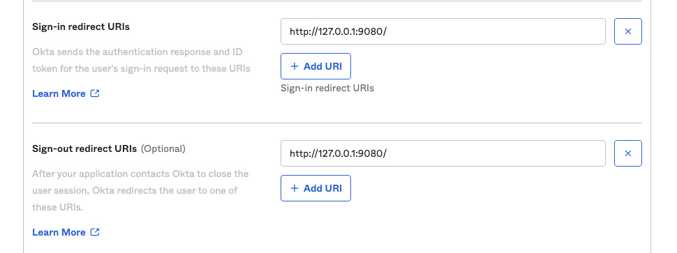 Set the login and logout URL
